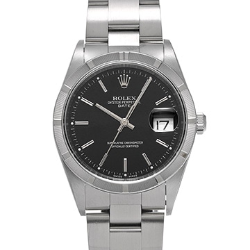 ロレックス オイスターパーペチュアル デイト 15210 ブラック メンズ 時計 【中古】【wristwatch】
