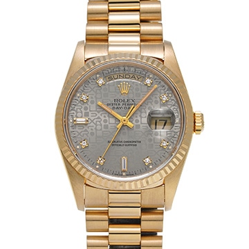 ロレックス デイデイト 18238A シルバーコンピュータ/ダイヤモンド メンズ 時計 【中古】【wristwatch】