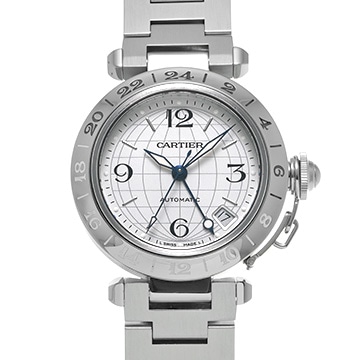 カルティエ パシャ C メリディアン GMT W31078M7 シルバー ユニセックス 時計 【中古】【wristwatch】