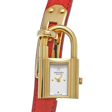 エルメス ケリーウォッチ KE1.201 ホワイト レディース 時計 【中古】【wristwatch】