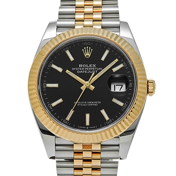 ロレックス デイトジャスト 41 126333 ブラック メンズ 時計 【中古】【wristwatch】