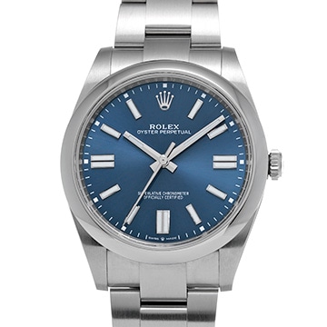 ロレックス オイスターパーペチュアル 41 124300 ブライトブルー メンズ 時計 【中古】【wristwatch】