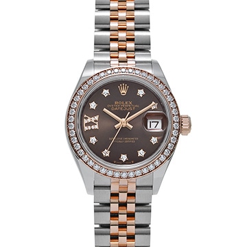 ロレックス レディ デイトジャスト 28 279381RBR チョコレート/ダイヤモンド レディース 時計 【新品】【wristwatch】