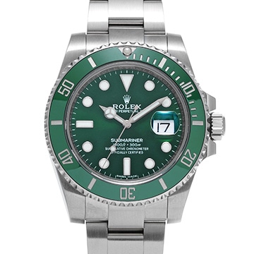 ロレックス サブマリーナ デイト 116610LV グリーン メンズ 時計 【中古】【wristwatch】