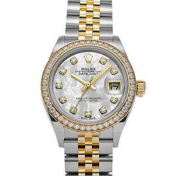 ロレックス レディ デイトジャスト 28 279383RBR ホワイトシェル/ダイヤモンド レディース 時計 【中古】【wristwatch】