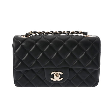 シャネル ミニ クラシック ハンドバッグ 20cm ブラック A69900 ラムスキン レディース バッグ 【中古】【bag】