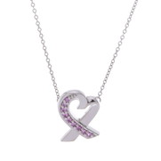ティファニー ラビングハートネックレス シルバー K18ホワイトゴールド WG レディース ジュエリー 【中古】【jewelry】