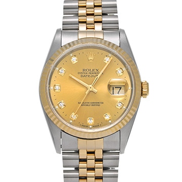 ロレックス デイトジャスト 16233G シャンパン/ダイヤモンド メンズ 時計 【中古】【wristwatch】
