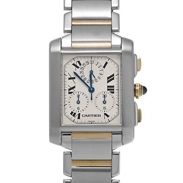 カルティエ タンク フランセーズ クロノリフレックス W51004Q4 シルバー メンズ 時計 【中古】【wristwatch】
