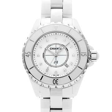 シャネル J12 33MM H1628 ホワイト/ダイヤモンド レディース 時計 【中古】【wristwatch】