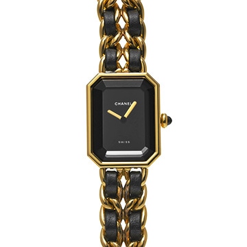 シャネル プルミエール L H0001 ブラック レディース 時計 【中古】【wristwatch】