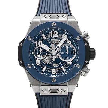 ウブロ ビッグバン ウニコ チタニウム ブルーセラミック 441.NL.5171.RX マットブルースケルトン メンズ 時計 【中古】【wristwatch】