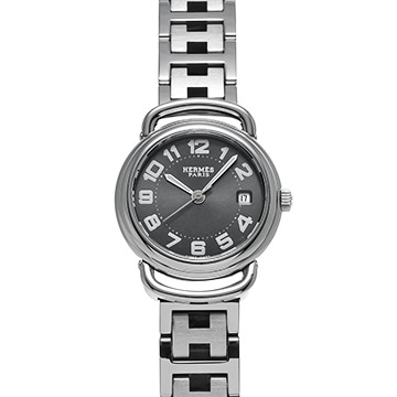 エルメス クリッパー PU2.210 グレー レディース 時計 【中古】【wristwatch】