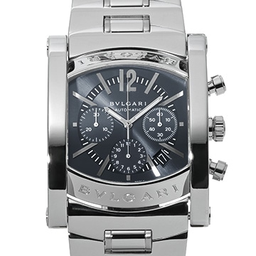 ブルガリ アショーマ クロノグラフ AA48C14SSDCH ブルー メンズ 時計 【中古】【wristwatch】
