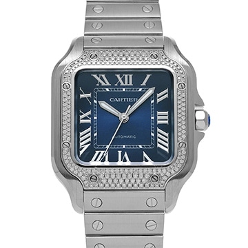 カルティエ サントス ドゥ カルティエ MM W4SA0006 ブルー・グラデーション ユニセックス 時計 【中古】【wristwatch】