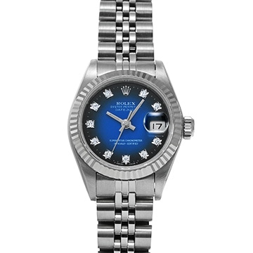 ロレックス デイトジャスト 69174G ブルー・グラデーション/ダイヤモンド レディース 時計 【中古】【wristwatch】