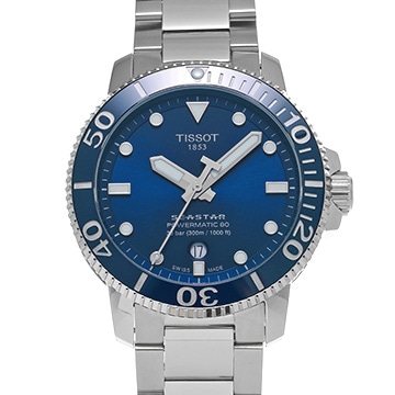ティソ シースター1000 パワーマティック80 T120.407.11.041.03 ブルー メンズ 時計 【中古】【wristwatch】