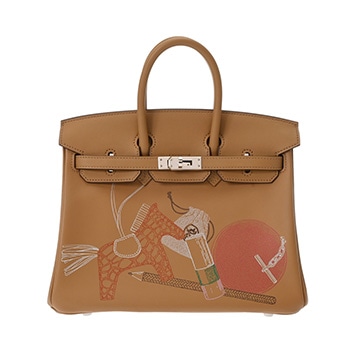 エルメス バーキン 25 インアンドアウト ビスキュイ ヴォースイフト レディース バッグ 【中古】【bag】
