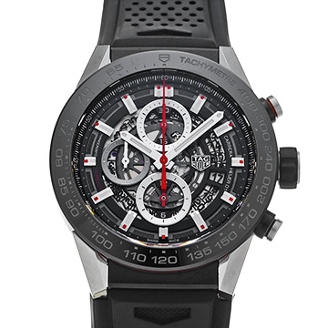 タグ ホイヤー カレラ キャリバーホイヤー01 クロノグラフ CAR2A1Z.FT6044 ブラック メンズ 時計 【中古】【wristwatch】