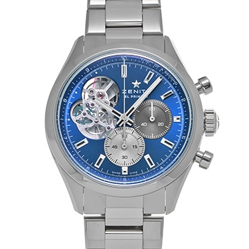 ゼニス クロノマスター オープン ブティック エディション 03.3300.3604/51.M3300 ブルー メンズ 時計 【中古】【wristwatch】