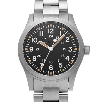 ハミルトン カーキ フィールド メカニカル H69529133 ブラック メンズ 時計 【中古】【wristwatch】