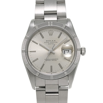 ロレックス オイスターパーペチュアル デイト 34 15210 シルバー メンズ 時計 【中古】【wristwatch】
