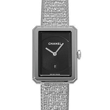 シャネル ボーイフレンド ツイード H4878 ブラック レディース 時計 【中古】【wristwatch】