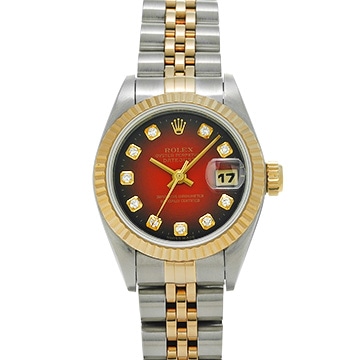 ロレックス デイトジャスト 69173G チェリー・グラデーション/ダイヤモンド レディース 時計 【中古】【wristwatch】