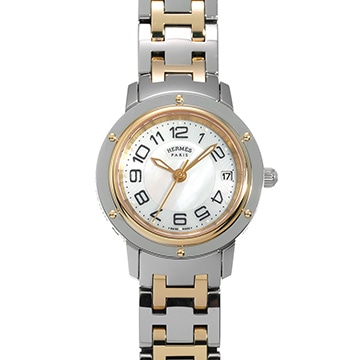 エルメス クリッパー CP1.220 ホワイトシェル レディース 時計 【中古】【wristwatch】