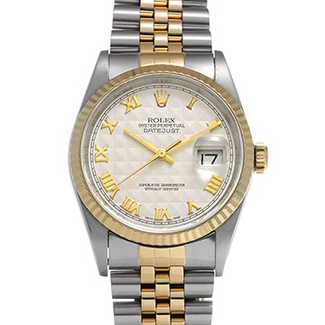 ロレックス デイトジャスト 16233 アイボリーピラミッド メンズ 時計 【中古】【wristwatch】