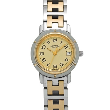 エルメス クリッパー CL4.220 アイボリー レディース 時計 【中古】【wristwatch】