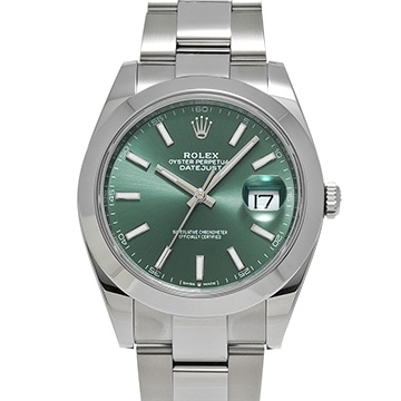 ロレックス デイトジャスト 41 126300 ミントグリーン メンズ 時計 【中古】【wristwatch】