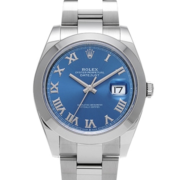 ロレックス デイトジャスト 41 126300 アズーロブルー メンズ 時計 【中古】【wristwatch】