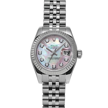 ロレックス デイトジャスト 179174NG ホワイトシェル/ダイヤモンド レディース 時計 【中古】【wristwatch】