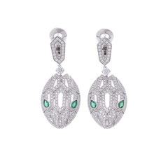 ブルガリ セルペンティ ピアス シルバー K18ホワイトゴールド WG レディース ジュエリー 【中古】【jewelry】