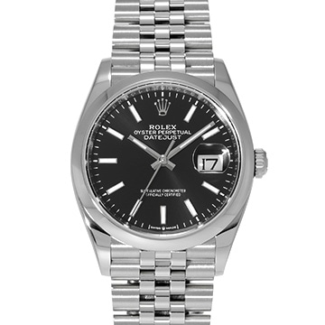 ロレックス デイトジャスト 36 126200 ブライトブラック メンズ 時計 【中古】【wristwatch】