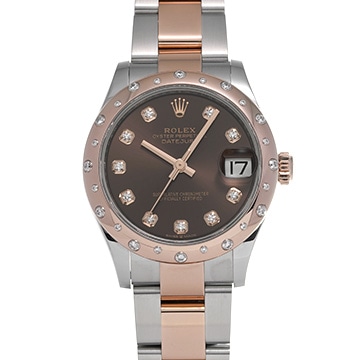 ロレックス デイトジャスト 31 278341RBR チョコレート/ダイヤモンド ユニセックス 時計 【中古】【wristwatch】