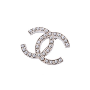 シャネル ココマーク シルバー/ホワイト メタル/フェイクパール レディース ジュエリー 【中古】【jewelry】