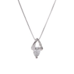 ノーブランド ペアシェイプ ダイヤネックレス シルバー Pt850プラチナ/Pt900プラチナ レディース ジュエリー 【中古】【jewelry】