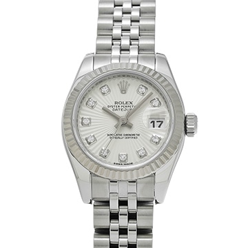 ロレックス デイトジャスト 179174G シルバーサンビーム/ダイヤモンド レディース 時計 【中古】【wristwatch】