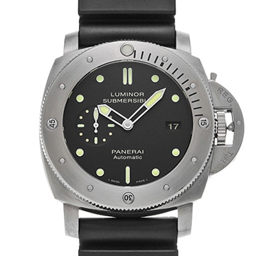 パネライ ルミノール サブマーシブル 1950 3デイズ オートマティック チタニオ PAM00305 ブラック メンズ 時計 【中古】【wristwatch】