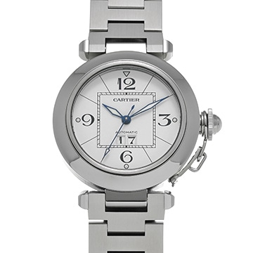 カルティエ パシャC ビッグデイト W31055M7 ホワイト ユニセックス 時計 【中古】【wristwatch】