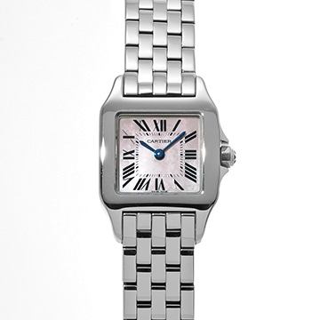 カルティエ サントス ドゥモワゼル SM W25075Z5 ピンクシェル レディース 時計 【中古】【wristwatch】