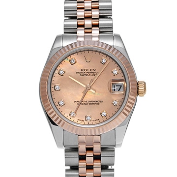 ロレックス デイトジャスト 178271NG ピンクシェル/ダイヤモンド ユニセックス 時計 【中古】【wristwatch】