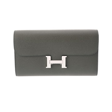エルメス コンスタンスロング トゥーゴー ヴェールグリス ヴォーエプソン ユニセックス 財布 【中古】【purse】