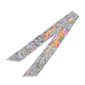 エルメス ツイリー MILLE ET UN LAPINS グレー 064007S シルク100％ レディース 【新品】【other】