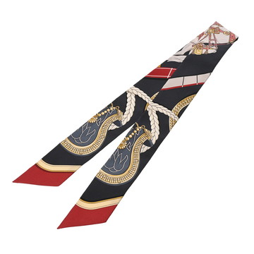 エルメス ツイリー GRAND APPARAT ダークネイビー系 061364S シルク100％ レディース 【新品】【other】