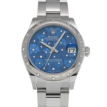 ロレックス デイトジャスト 31 278344RBR アズーロブルー フローラルモチーフ/ダイヤモンド ユニセックス 時計 【中古】【wristwatch】