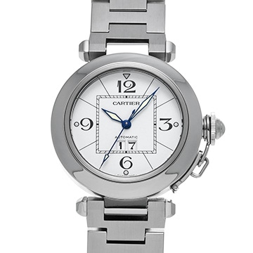 カルティエ パシャC ビッグデイト W31055M7 ホワイト ユニセックス 時計 【中古】【wristwatch】