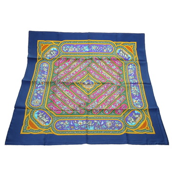 エルメス カレ90 QALAMDAN ブルー シルク100％ レディース 【中古】【other】